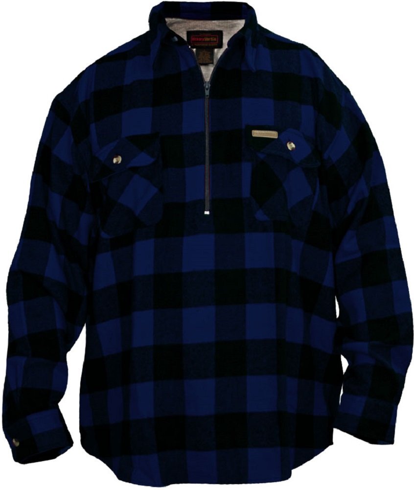 Amazon.com: HSC Buffalo Flannel Plaid 1/2 Zip Shirt JAC Blue/B